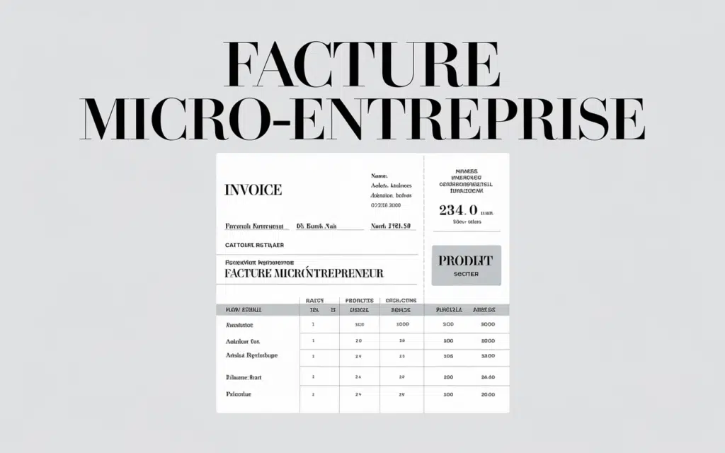 Facture micro-entreprise avec éléments clés mis en évidence