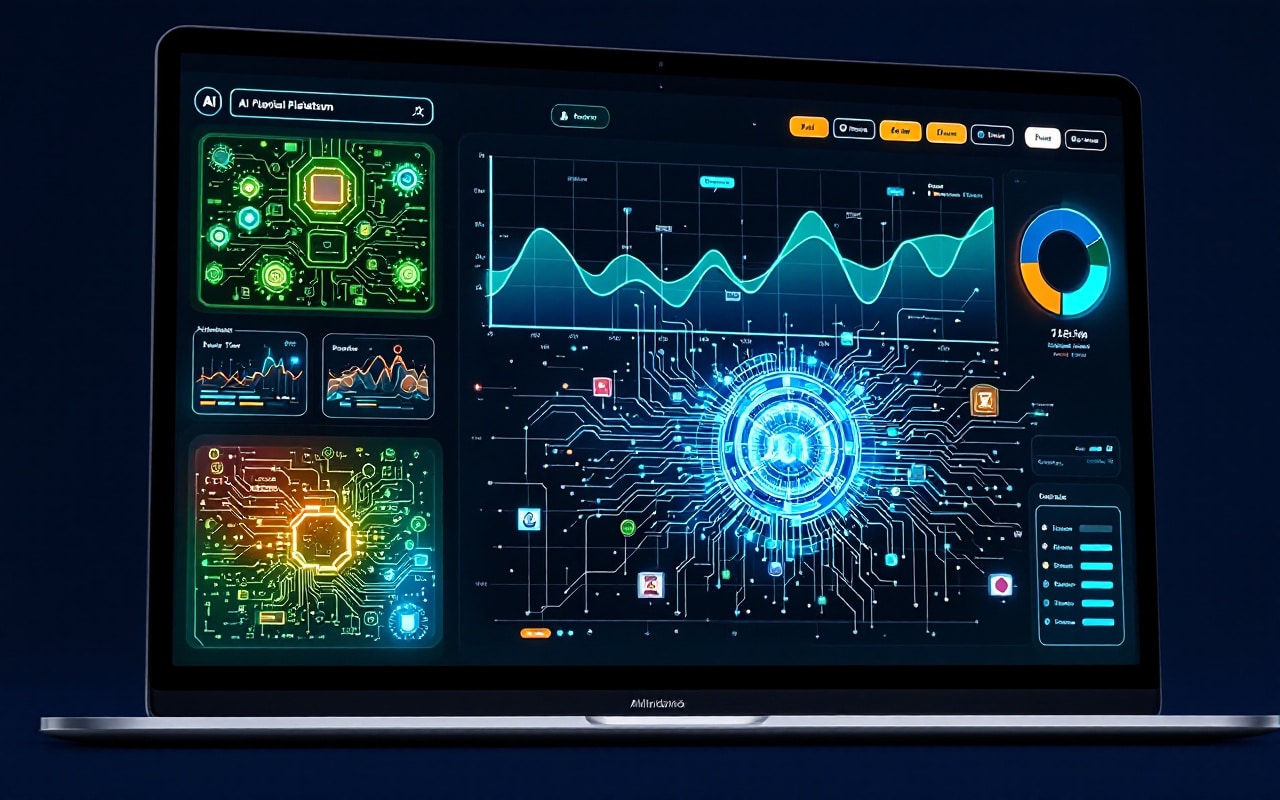 Advanced interface of an AI platform on screen