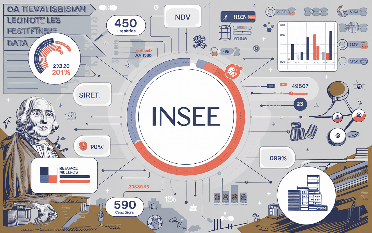 Logo INSEE avec infographies économiques