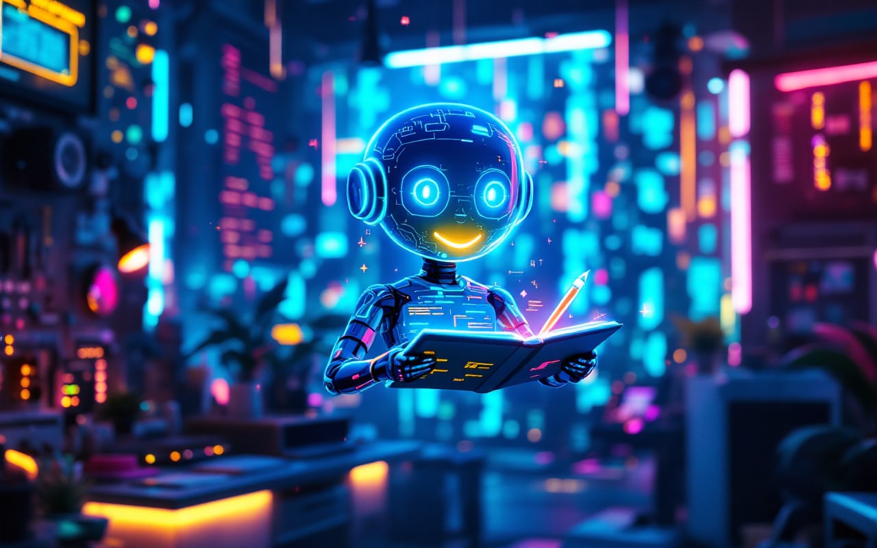 Friendly AI assistant helping content creators with writing tools.