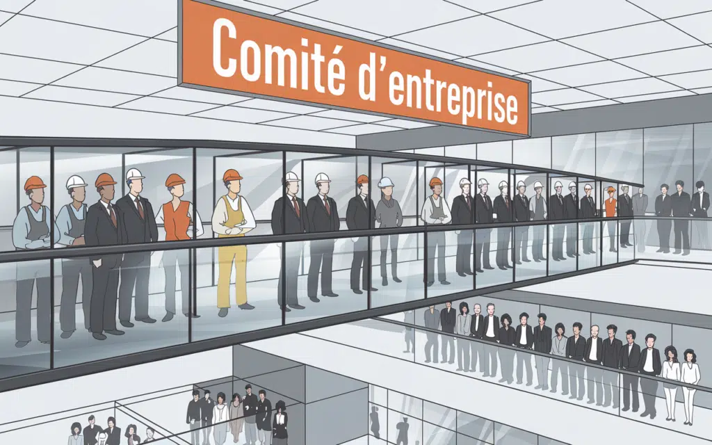 illustration du comité d'entreprise comme lien entre employés et direction