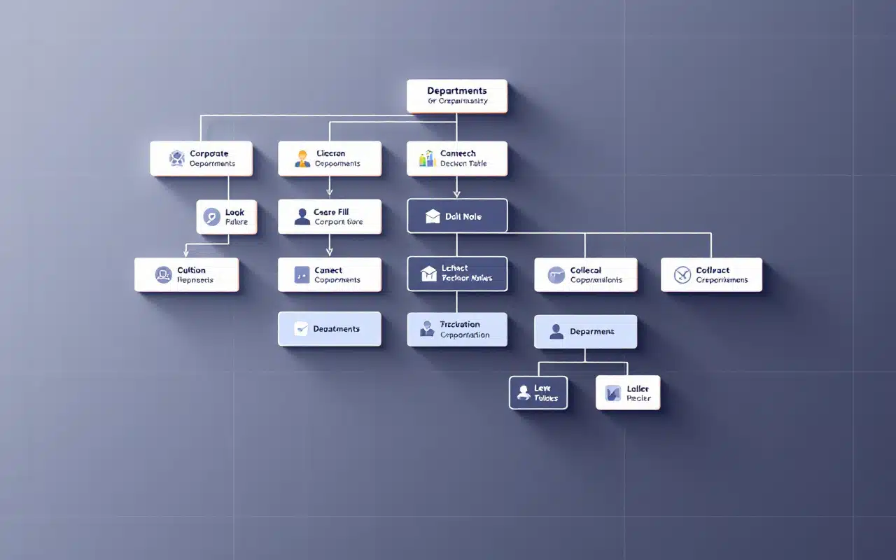 illustration d'un organigramme simplifié avec connexions claires