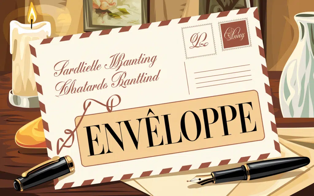 Enveloppe vintage avec écriture élégante