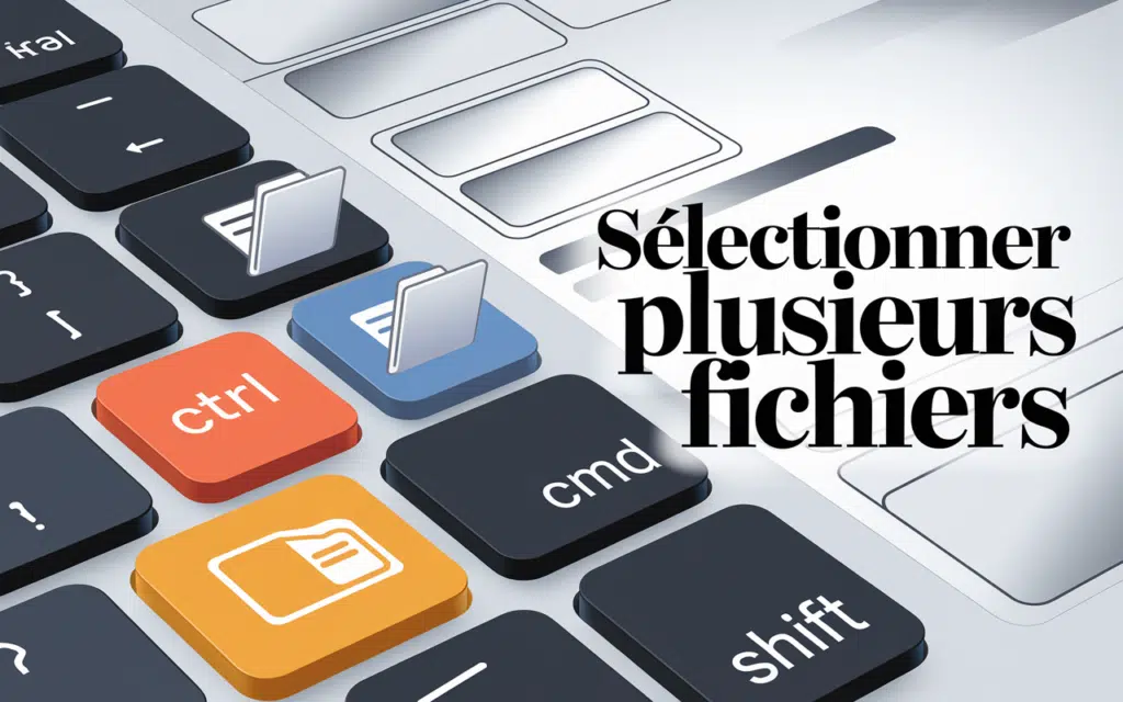 illustration clavier Ctrl Cmd Shift pour sélectionner plusieurs fichiers