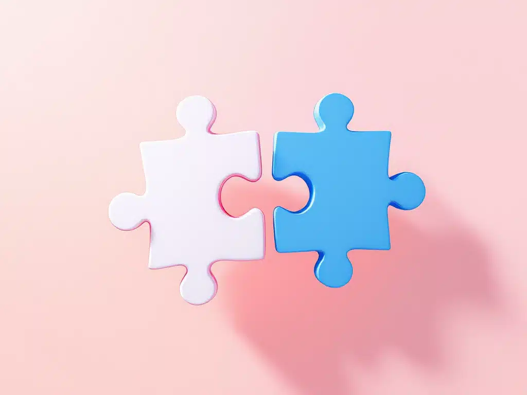 puzzle pieces representing chatbot IA selection