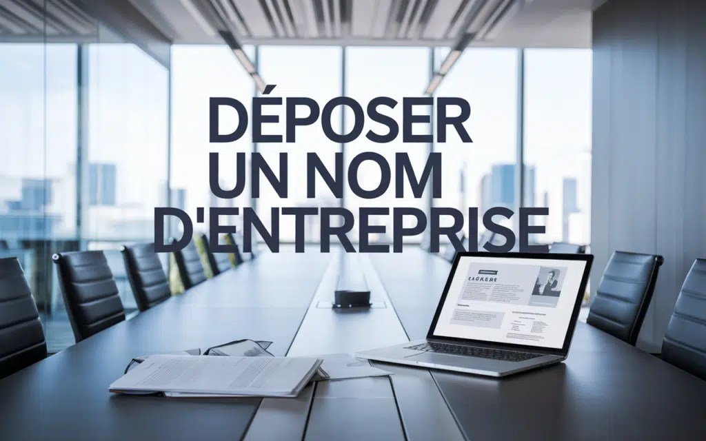 image de bureau moderne avec un texte sur le dépôt de nom d'entreprise