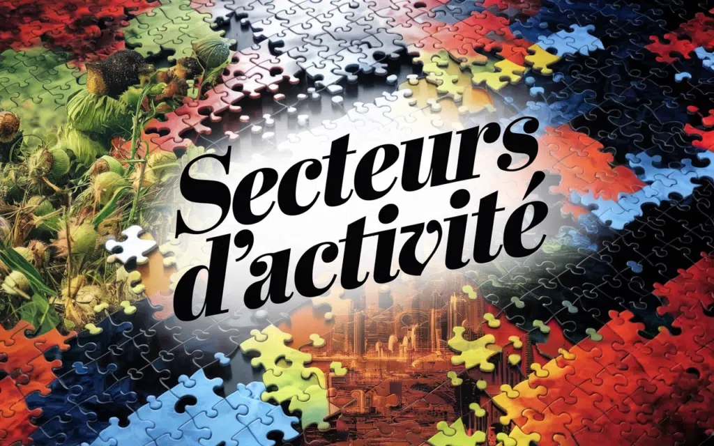 Puzzle économique représentant les secteurs d'activité