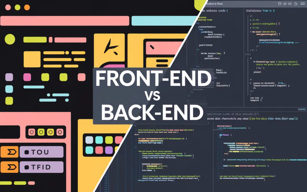 Image showcasing Front-end vs Back-end in web development