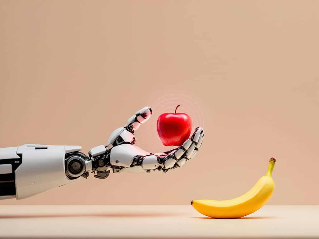 Robot learning to identify apple and banana