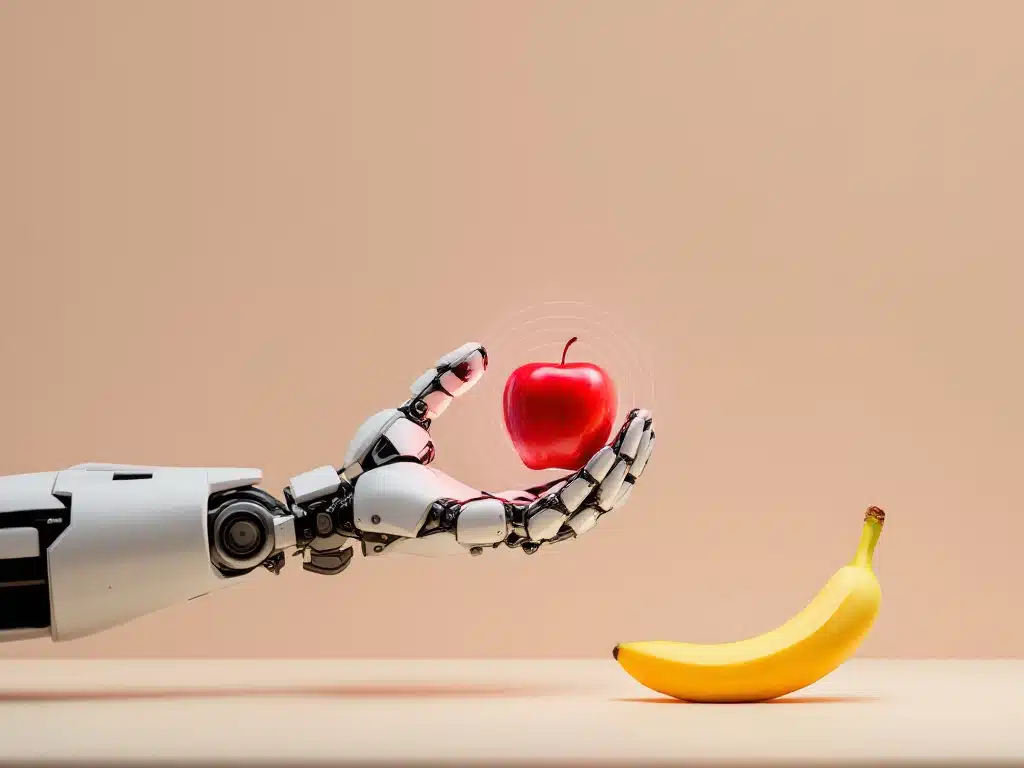 Robot learning to identify apple and banana