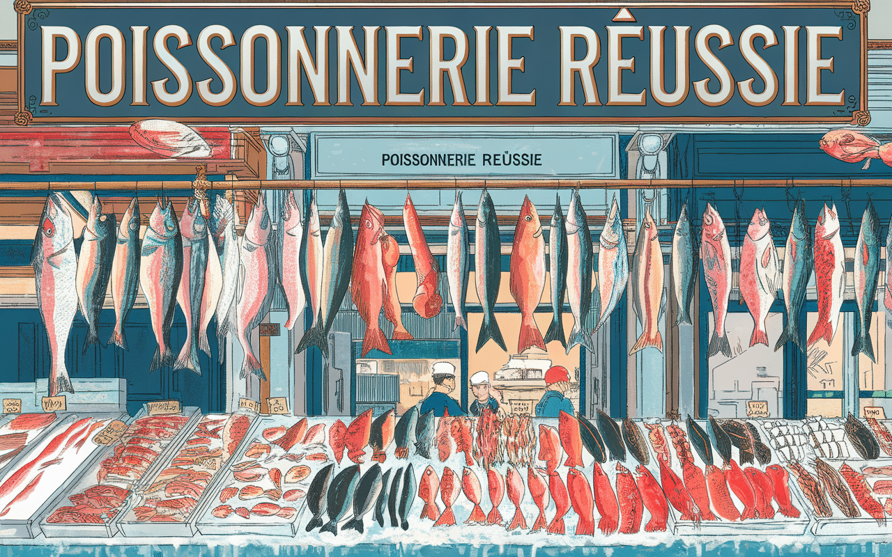 illustration vibrant poissonnerie réussie