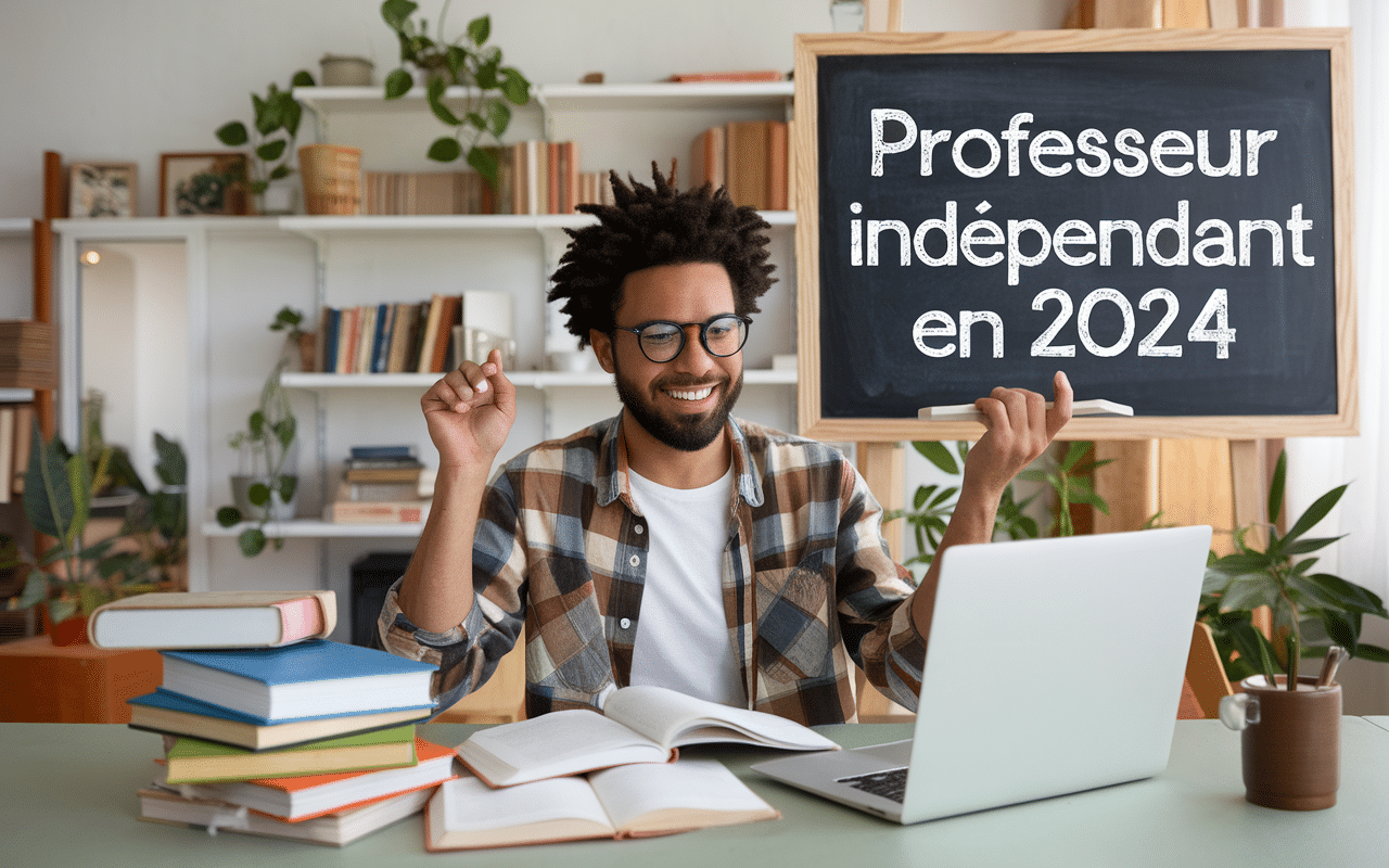 Image d'un professeur indépendant enseignant dans un environnement créatif en 2024
