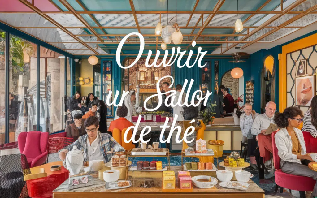 Ouvir un salon de thé en 2025, intérieur moderne et traditionnel avec thés et pâtisseries