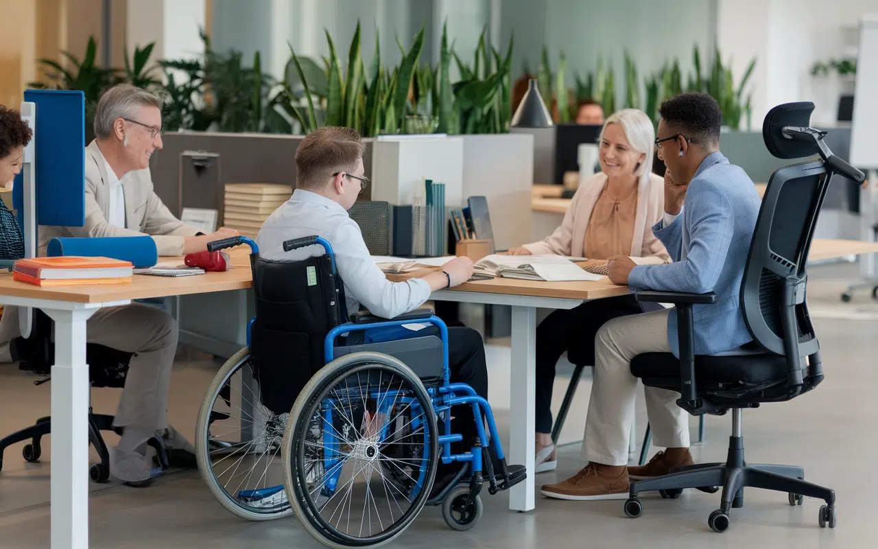 Travailleurs handicapés collaborant en alternance