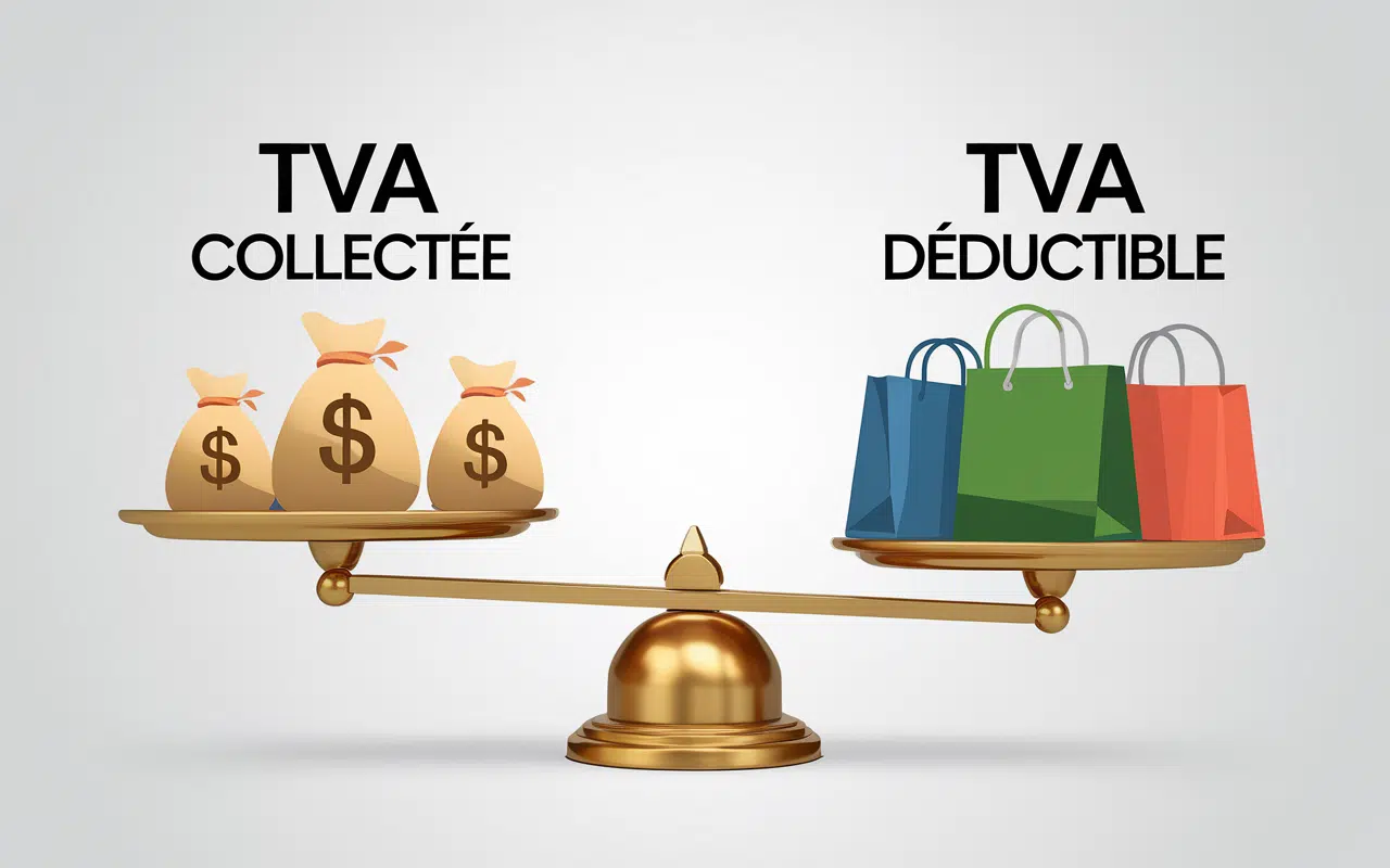 Image représentant l'équilibre entre la TVA collectée et déductible