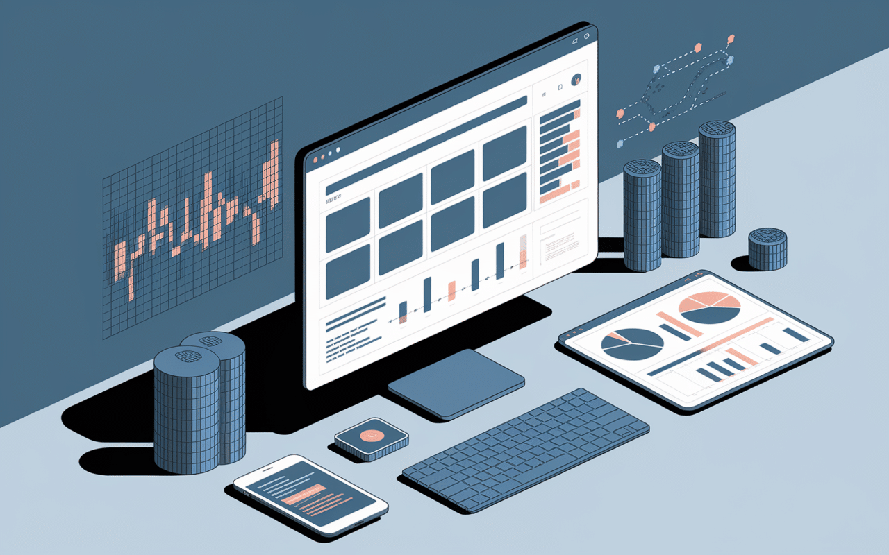 Tableau de bord analytique SEO avec graphiques et mots-clés