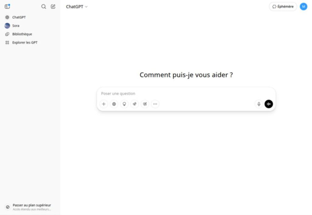 Interface chatGPT