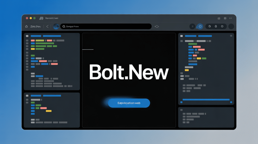 bolt new interface développement web