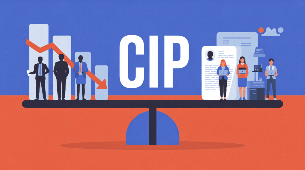 Illustration balance CIP avec dirigeants et jeunes