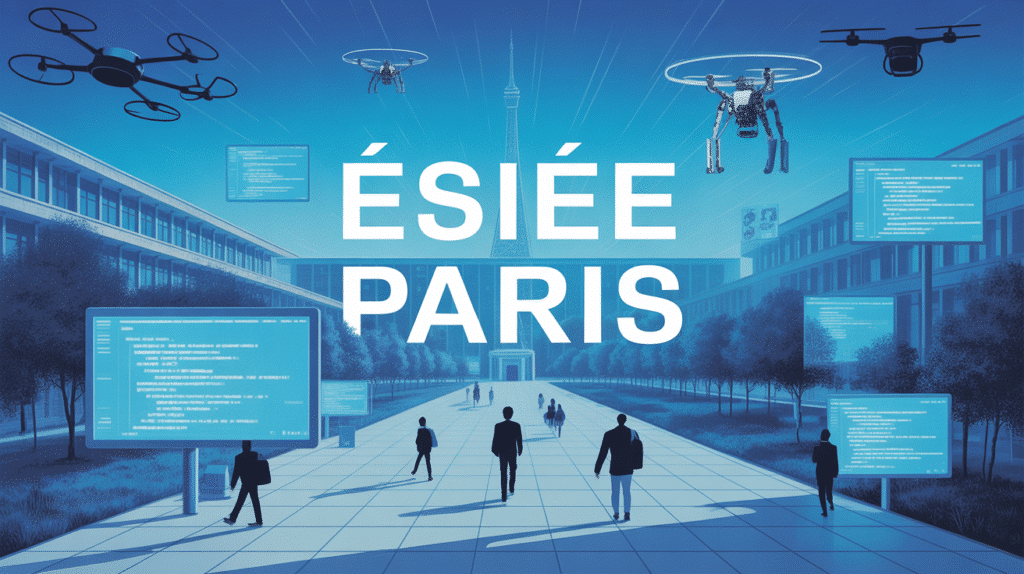 Vue aienne ESIEE Paris campus futuriste