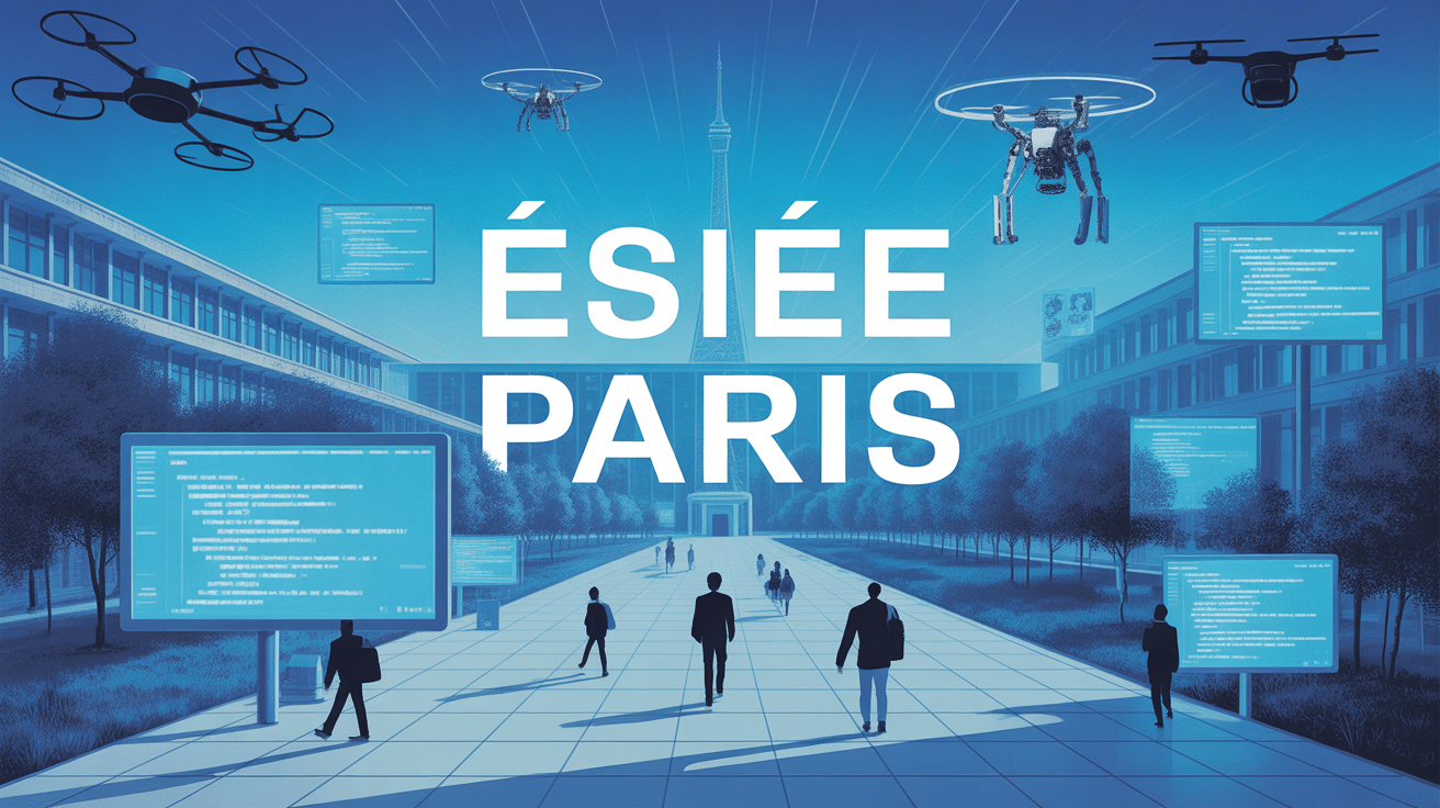 Vue aienne ESIEE Paris campus futuriste