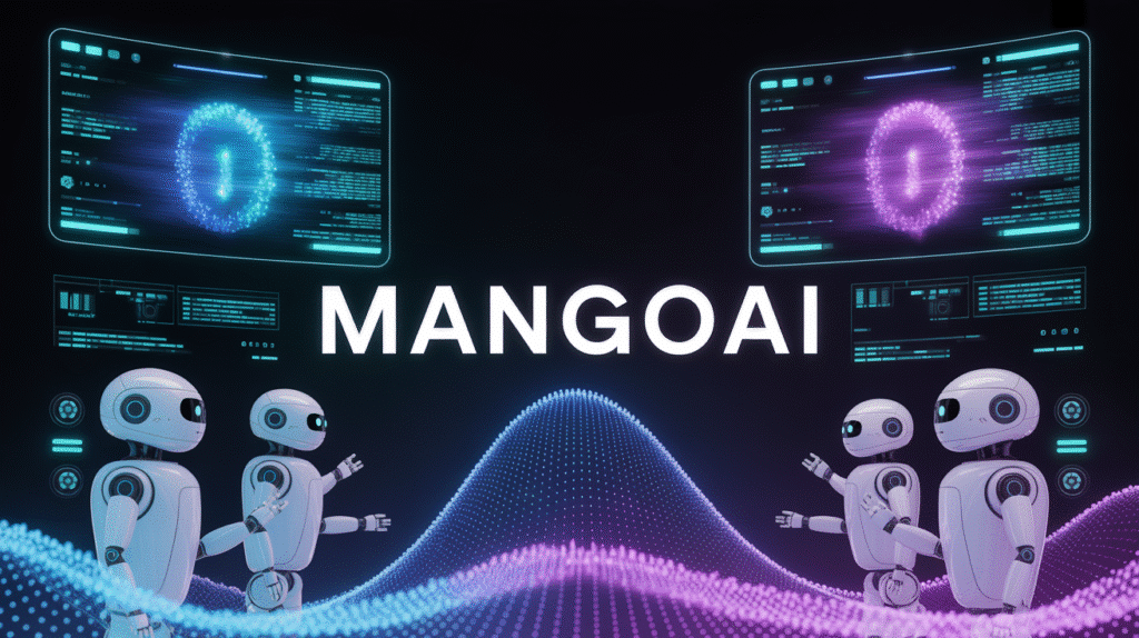 Interface IA futuriste MangoAI