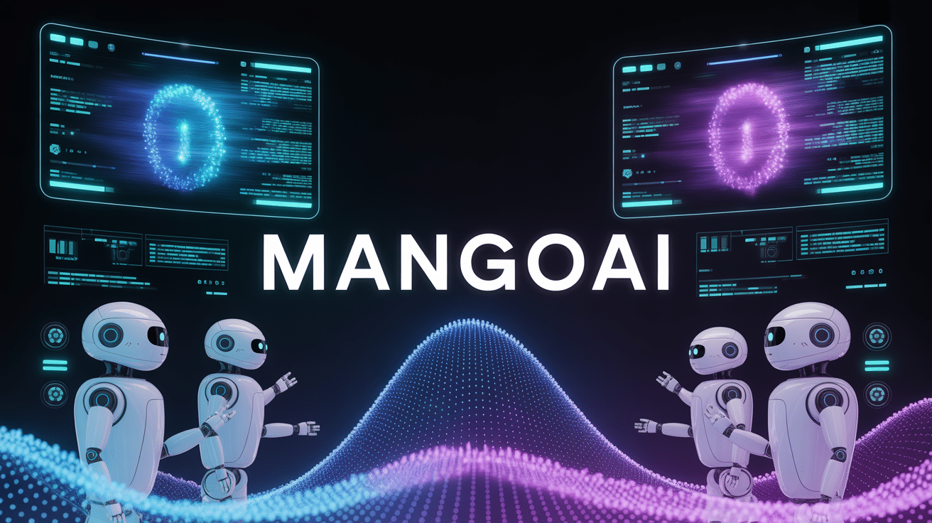 Interface IA futuriste MangoAI