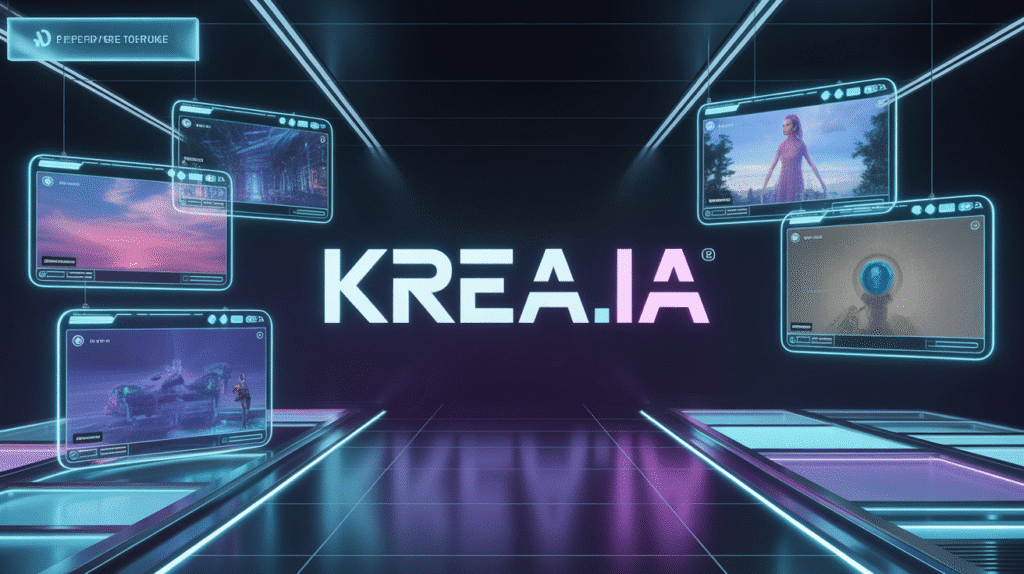 Interface Krea.ia futuriste