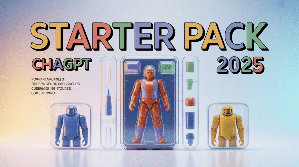 Figurine 3D starter pack chatgpt 2025 en packaging