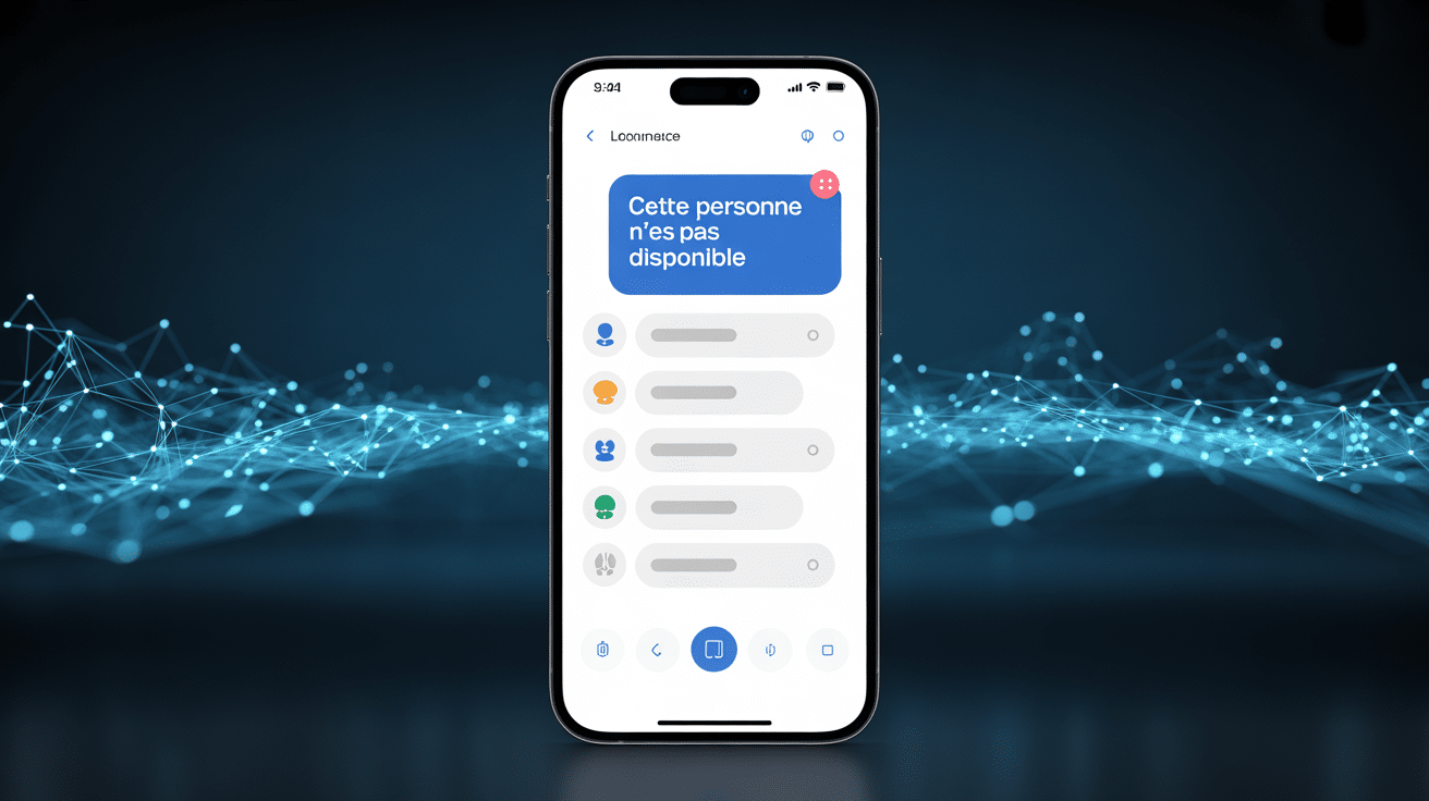 cette personne n'est pas disponible sur messenger notification smartphone