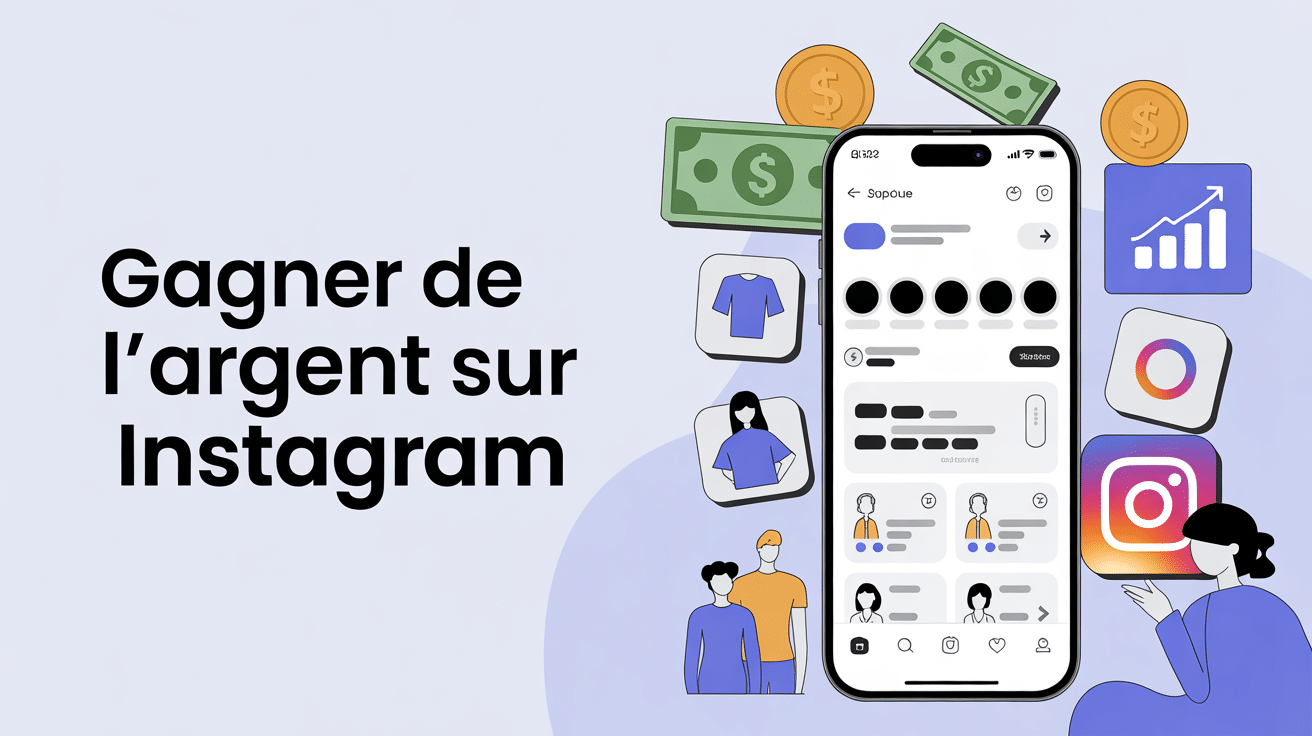 comment gagner de l argent sur instagram illustration smartphone argent