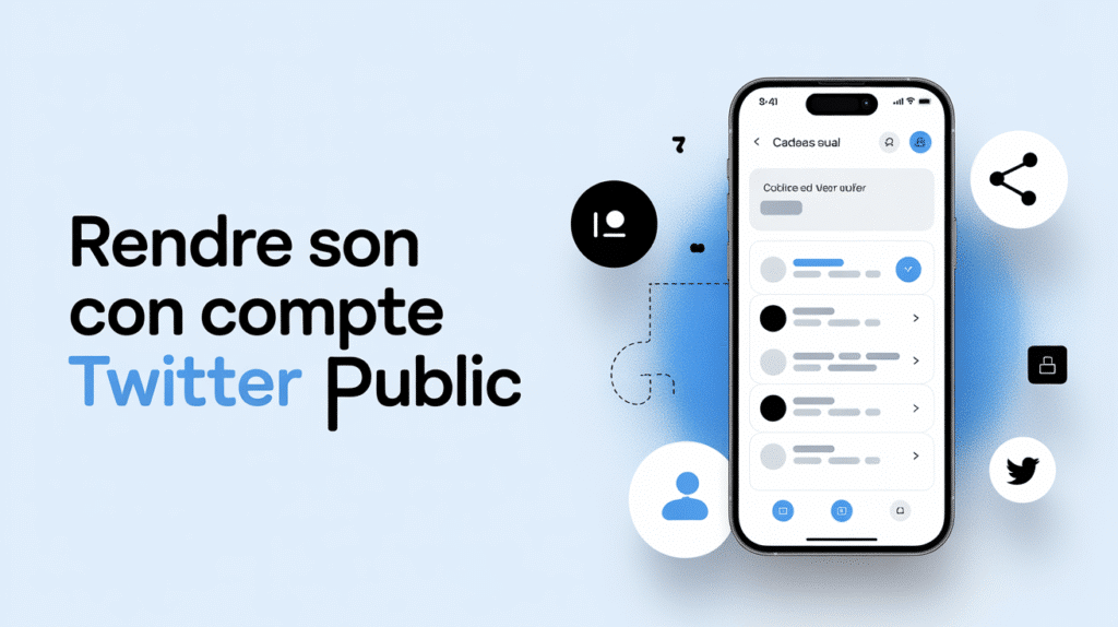 illustration smartphone comment mettre son compte twitter en public