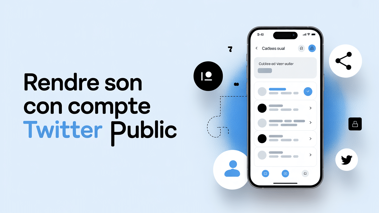 illustration smartphone comment mettre son compte twitter en public