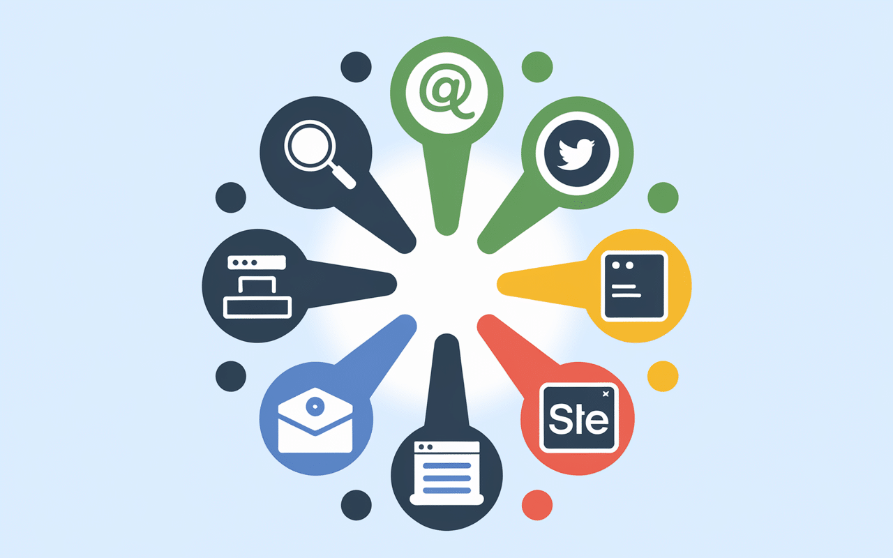 icônes plateformes digitales comment trouver des clients sur internet