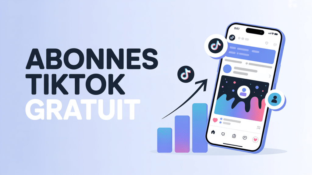 Smartphone avec abonnés TikTok gratuit icônes et croissance