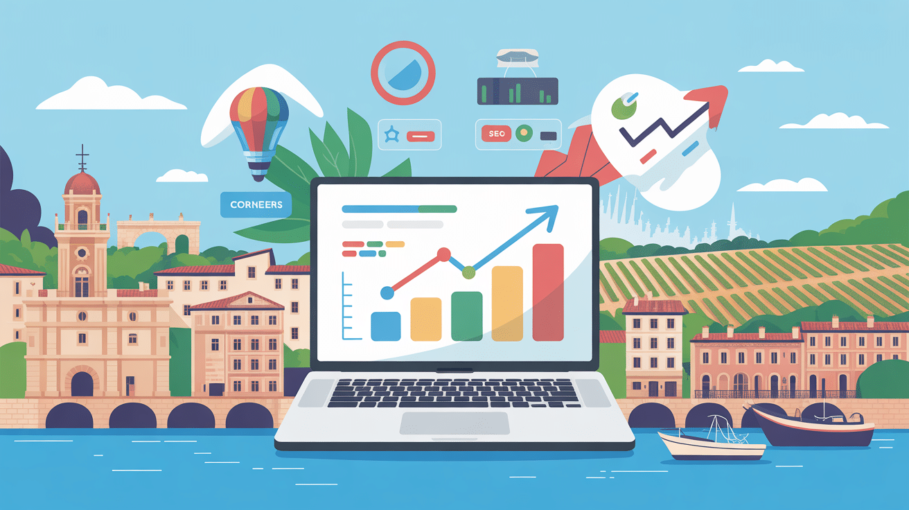 Illustration agence seo bordeaux croissance digitale