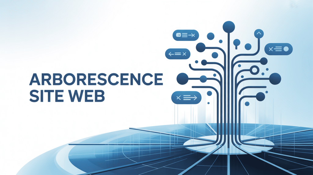 Illustration arborescence site web avec noeuds et navigation