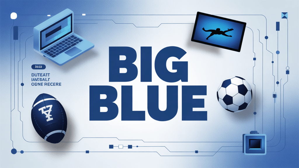 graphique big blue avec symboles tech sport plongée