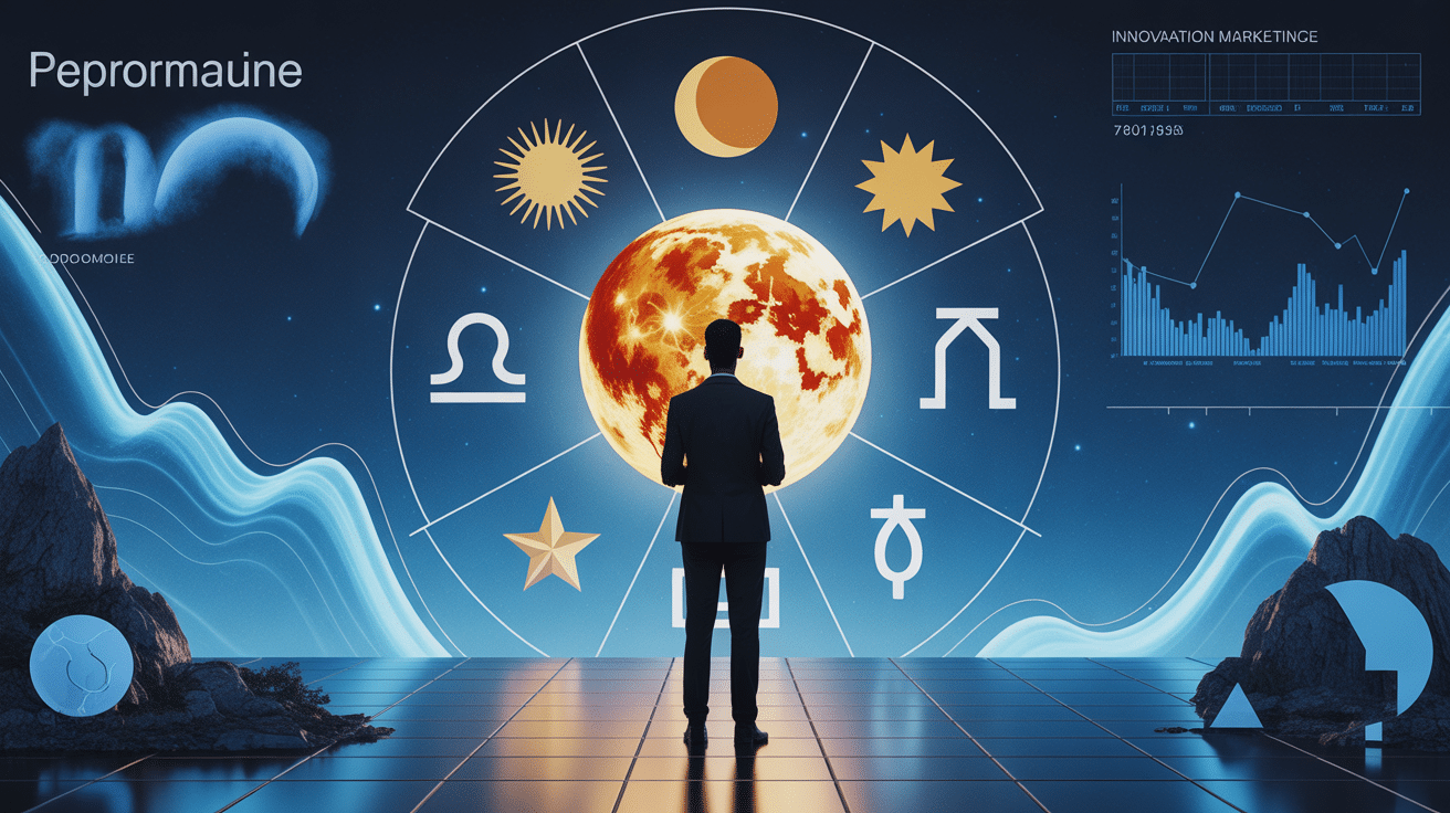 Branding astral entreprise tableau digital symboles astrologiques