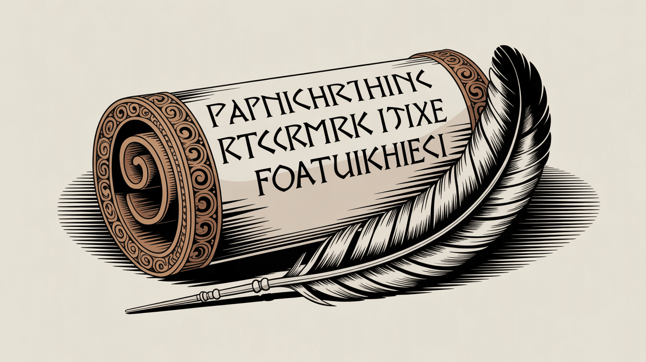 Parchemin ancien damaclea plume