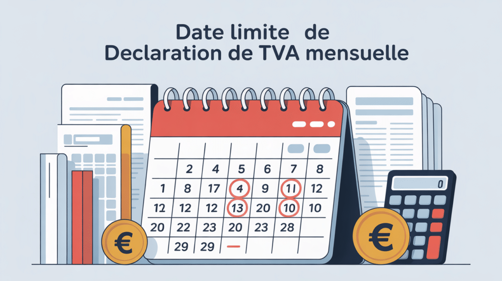 date limite declaration tva mensuelle illustration calendrier