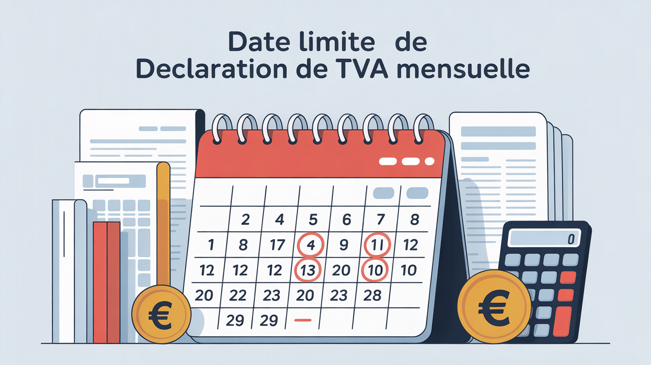 date limite declaration tva mensuelle illustration calendrier