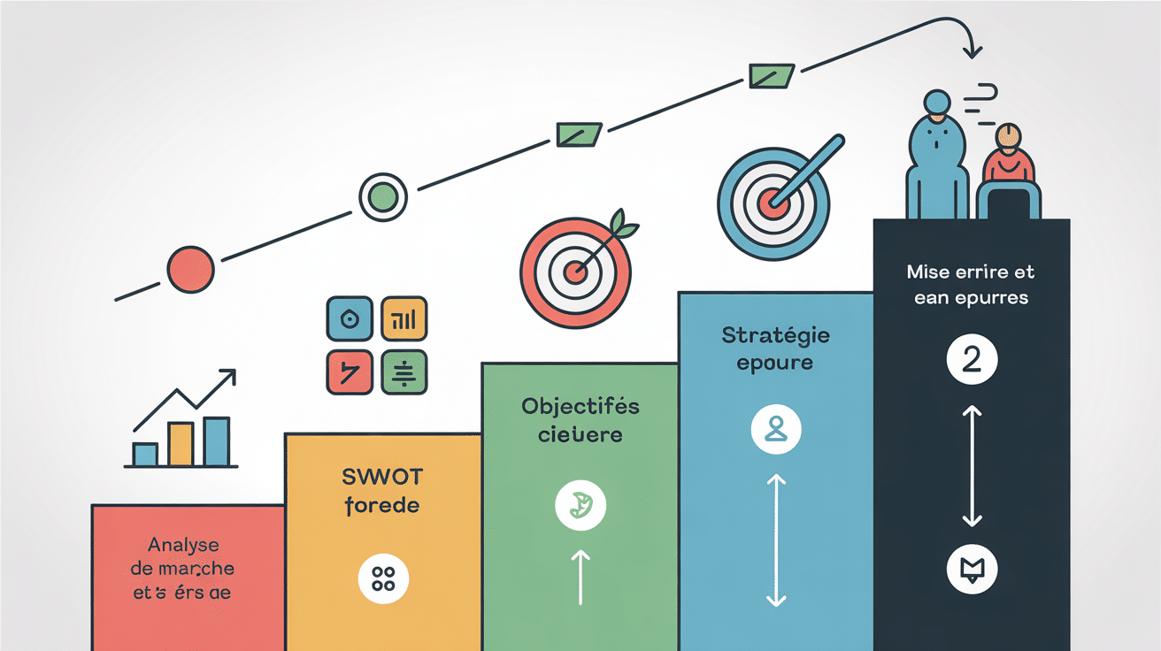 Diagramme étapes clé démarche marketing moderne