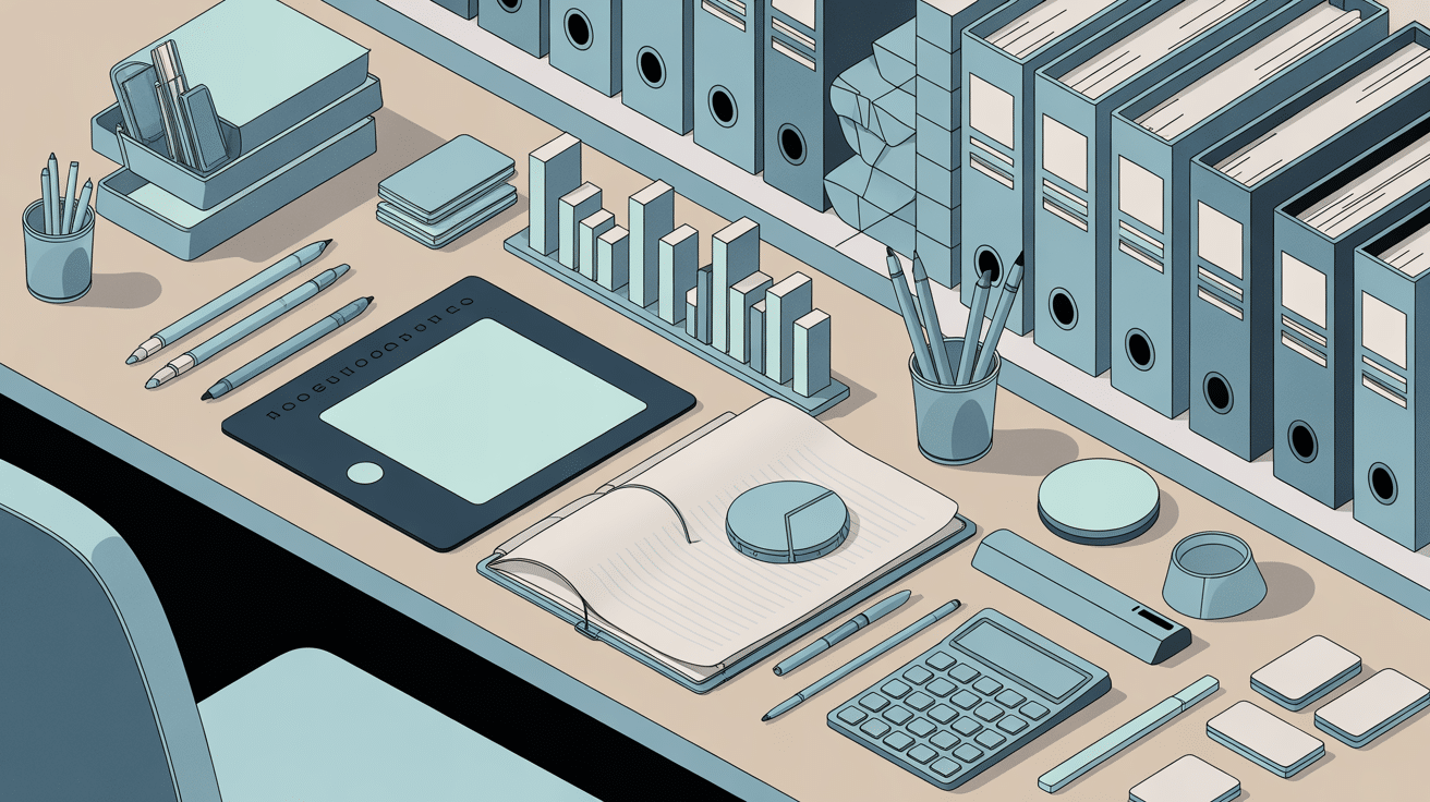 Exemple dossier de presse organisation bureau isométrique