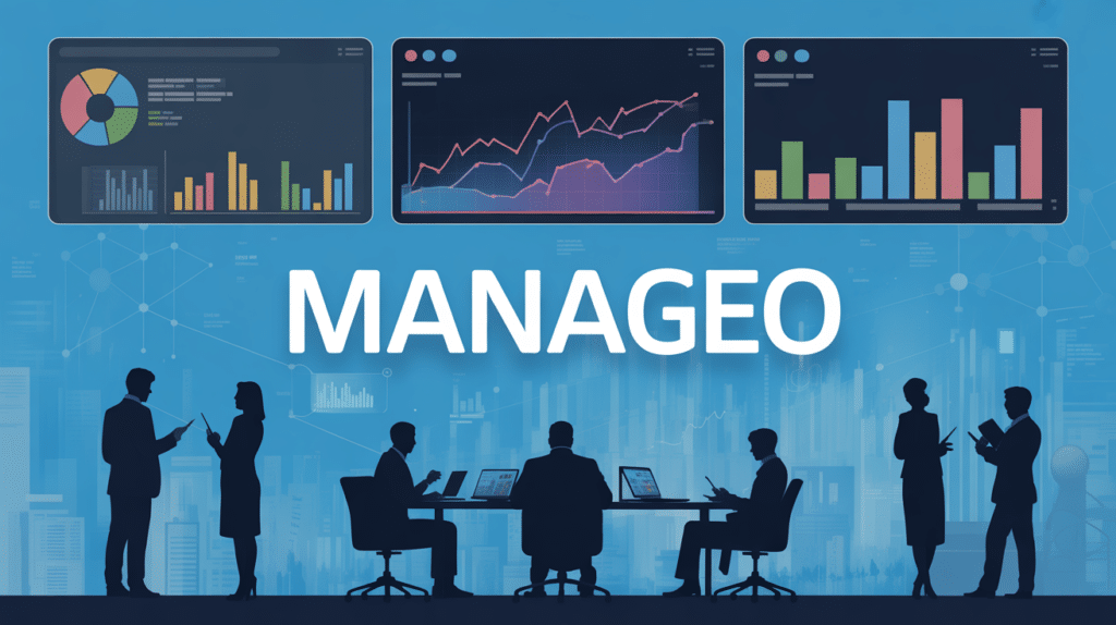 interface manageo avec graphiques de données b2b