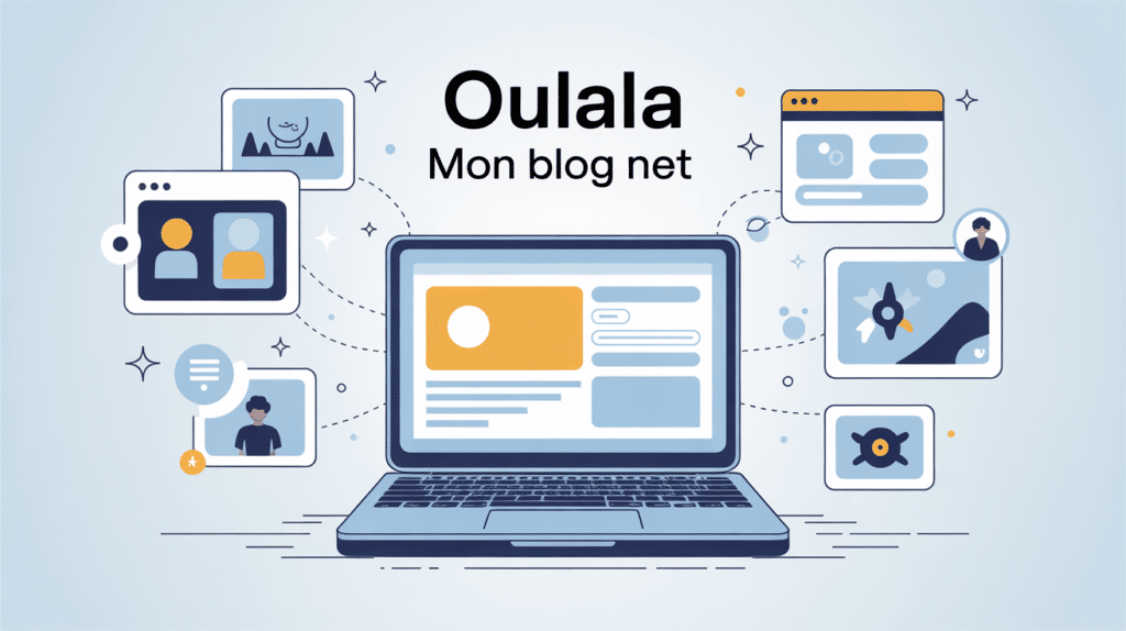 oulala mon blog net ordinateur lumineux et icônes web