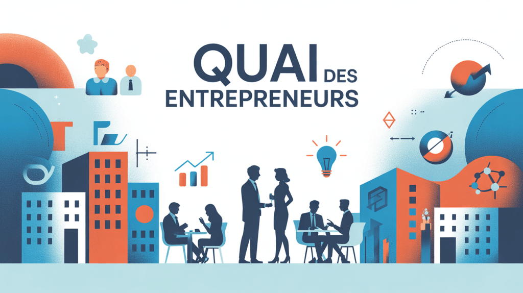 Quai des entrepreneurs illustration hub moderne