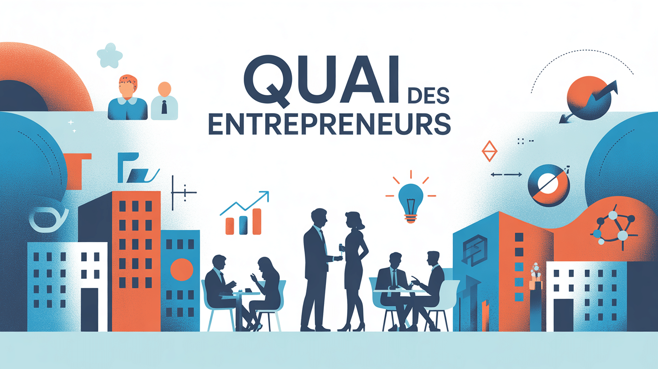Quai des entrepreneurs illustration hub moderne