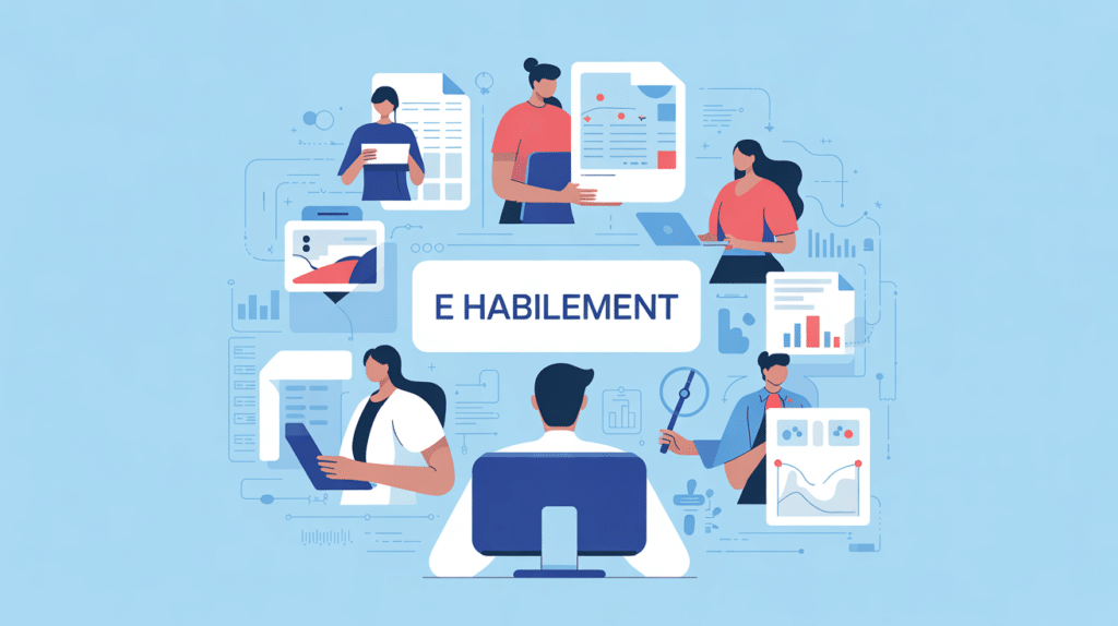 Illustration plateforme e habillement administration
