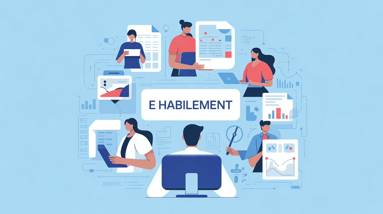 Illustration plateforme e habillement administration